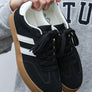 Striped Lace-up Flat Sneakers