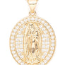 Cubic Zirconia Saint Mary Pendant Necklace