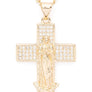 CZ St Mary Cross Pendant Necklace