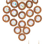Crystal Wood Disk Statement Bib Necklace Set