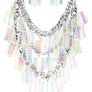 AB Acrylic Fringe Beads Statement Necklace Set