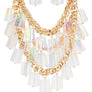 AB Acrylic Fringe Beads Statement Necklace Set