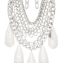 Metallic Teardrop Statement Necklace Set