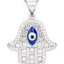 Cubic Zirconia Hamsa Pendant Necklace