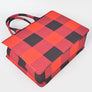Buffalo Check Large Zipper Structure Tote