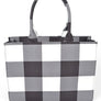 Buffalo Check Large Zipper Structure Tote