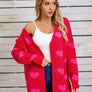 Open Front Heart Cardigan