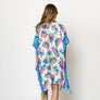 DIONA J PALM LEAF PRINT KIMONO ONE SIZE COLOR BLUE
