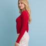 Cotton Long Sleeve Ribbed Henley Top with Buttons
