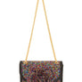 Full Rhinestone Square Bag with Rose Accent