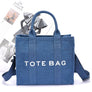 Denim Convertible Small Tote Bag
