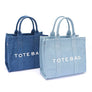 Denim Convertible Small Tote Bag