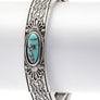 Turquoise Pave Engraved Western Stretch Bracelet