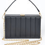 Embossed Box Top Handle Clutch Bag