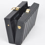 Embossed Box Top Handle Clutch Bag