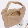 Knotted Handle Embossed Faux Leather Shoulder Bag