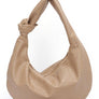 Knotted Handle Embossed Faux Leather Shoulder Bag