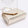 Croc Embossed Metallic Top Handle Bag