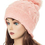 Cuffed Genuine Fur Pom Slouchy Beanie