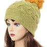 Cuffed Genuine Fur Pom Slouchy Beanie