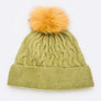 Cuffed Genuine Fur Pom Slouchy Beanie