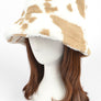 Cow Print Faux Fur Bucket Hat