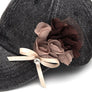 Satin Flower Embellished Denim Cap
