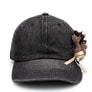 Satin Flower Embellished Denim Cap