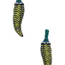 Crystal Jalapeno Stud Earrings
