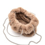 Rhinestone Top Handle Faux Fur Winter Tote Bag