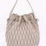 Nylon Quilted Puffer Convertible Bucket Bag