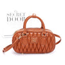 Faux Leather Quilted Top Handle Swing Bag