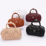 Faux Leather Quilted Top Handle Swing Bag