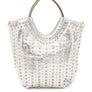 Crystal Studs Embellished Top Handle Tote Bag