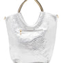 Crystal Studs Embellished Top Handle Tote Bag