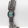 Turquoise Stone Pave Textured Stretch Bracelet