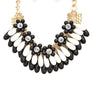 Fringe Beads & Flowers Statement Necklace Set