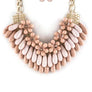 Fringe Beads & Flowers Statement Necklace Set