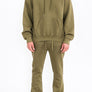 Mens Solid Fleece Flare Stacked SET