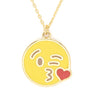 Gold Dip Kisses Emoji Pendant Necklace