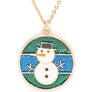 Snowman Enamel Pendant Necklace