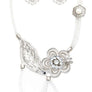 Crystal Mesh Chain Flower Statement Necklace Set