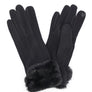 Faux Suede Fur Cuff Winter Gloves