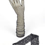 Rhinestone Accent Mesh Elegant Gloves