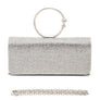 Circle Handle Rhinestone Evening Clutch Bag