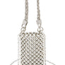 Braided Shiny Beads Top Handle Swing Clutch Bag