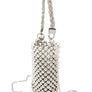 Braided Shiny Beads Top Handle Swing Clutch Bag