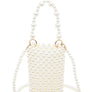 Braided Shiny Beads Top Handle Swing Clutch Bag