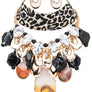 Animal Printed Statement Genuine Stone Necklace