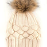 Raccoon Fur Pineapple Knit Beanies